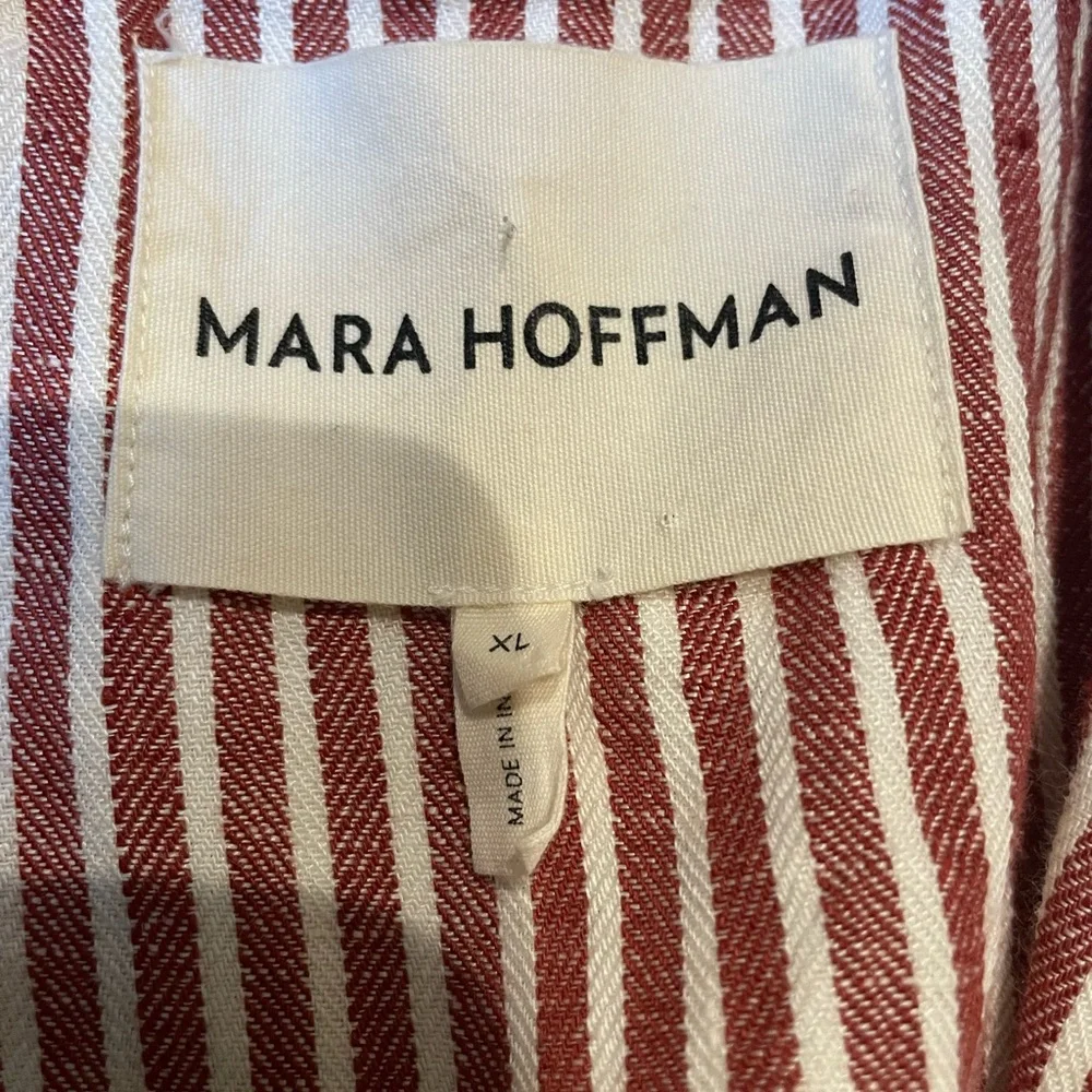 Mara Hoffman Red Stripe Linen Blazer XL Chic and Comfortable - Picture 10 of 16